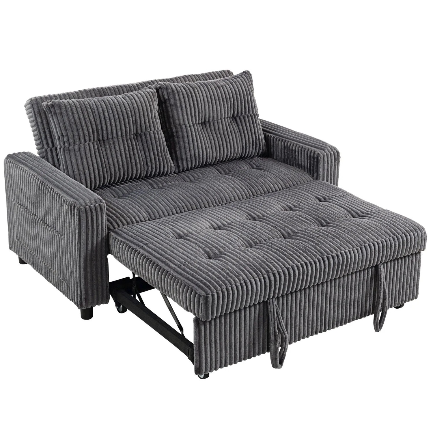 HOMCOM Schlafsofa Polyester Stahl 157L x 90B x 91H cm Dunkelgrau