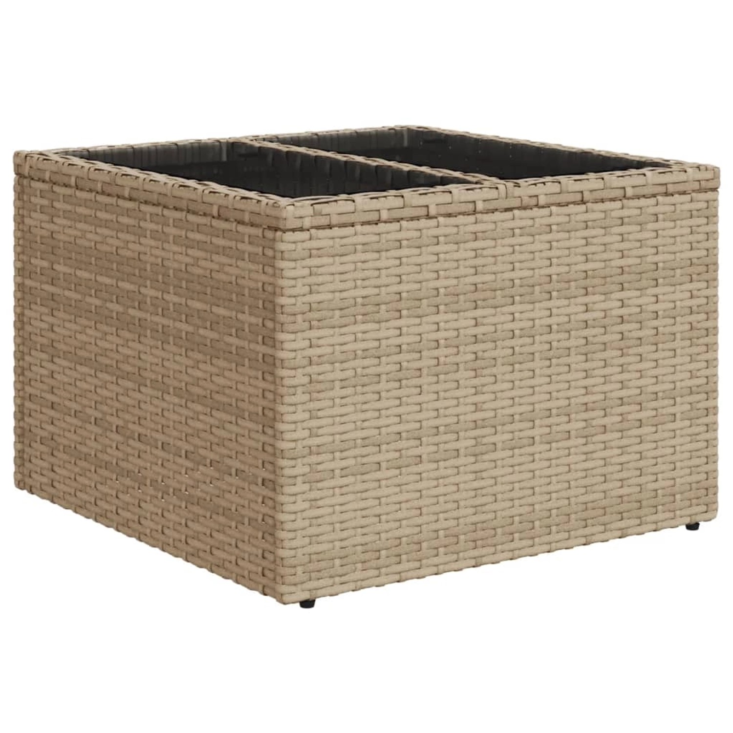 Beiger Gartentisch aus Polyrattan, Teil der vidaXL 6-tlg. Sofagarnitur.