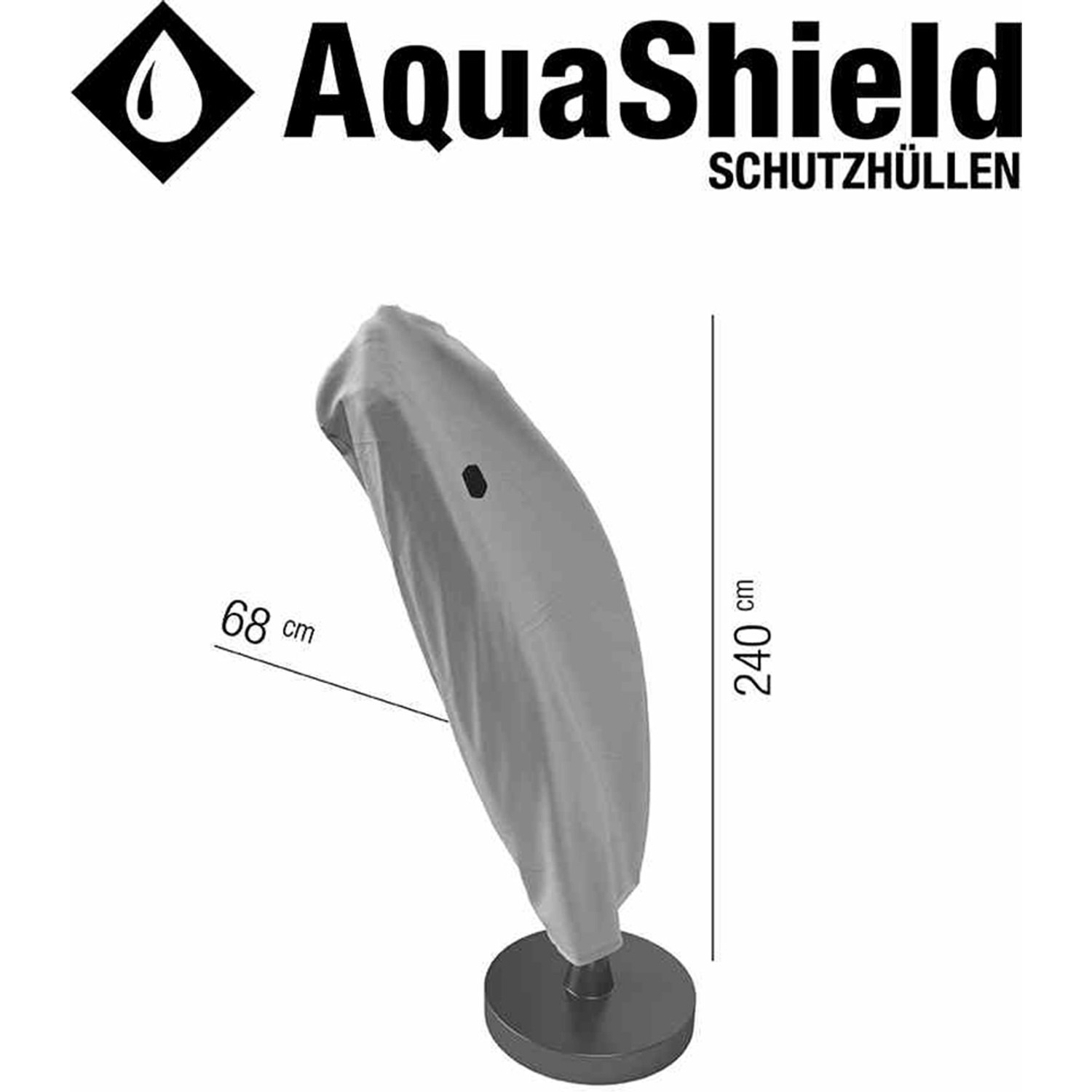 Siena Garden Schutzhülle für Ampelschirm, AquaShield, 68x240 cm, grau.