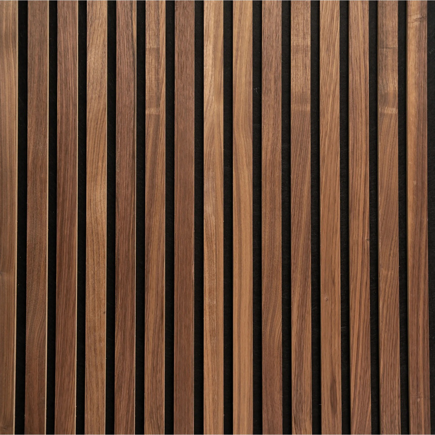 Akustikpaneel Wandverkleidung Walnuss geölt auf schwarzem Filz, Holzpaneel für Wand und Decke.