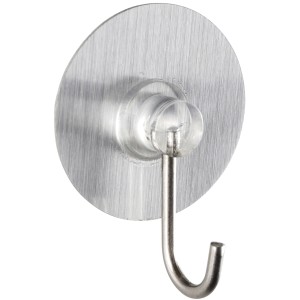 Wenko Wandhaken Static-Loc, 4er-Set, Edelstahl-Optik. Handtuchhalter für Bad und Küche.