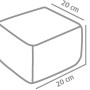 Skizze eines EHL Mauersteins Verona Antik, 20x20x14 cm, Sandstein-Nuanciert, mit Maßangaben.