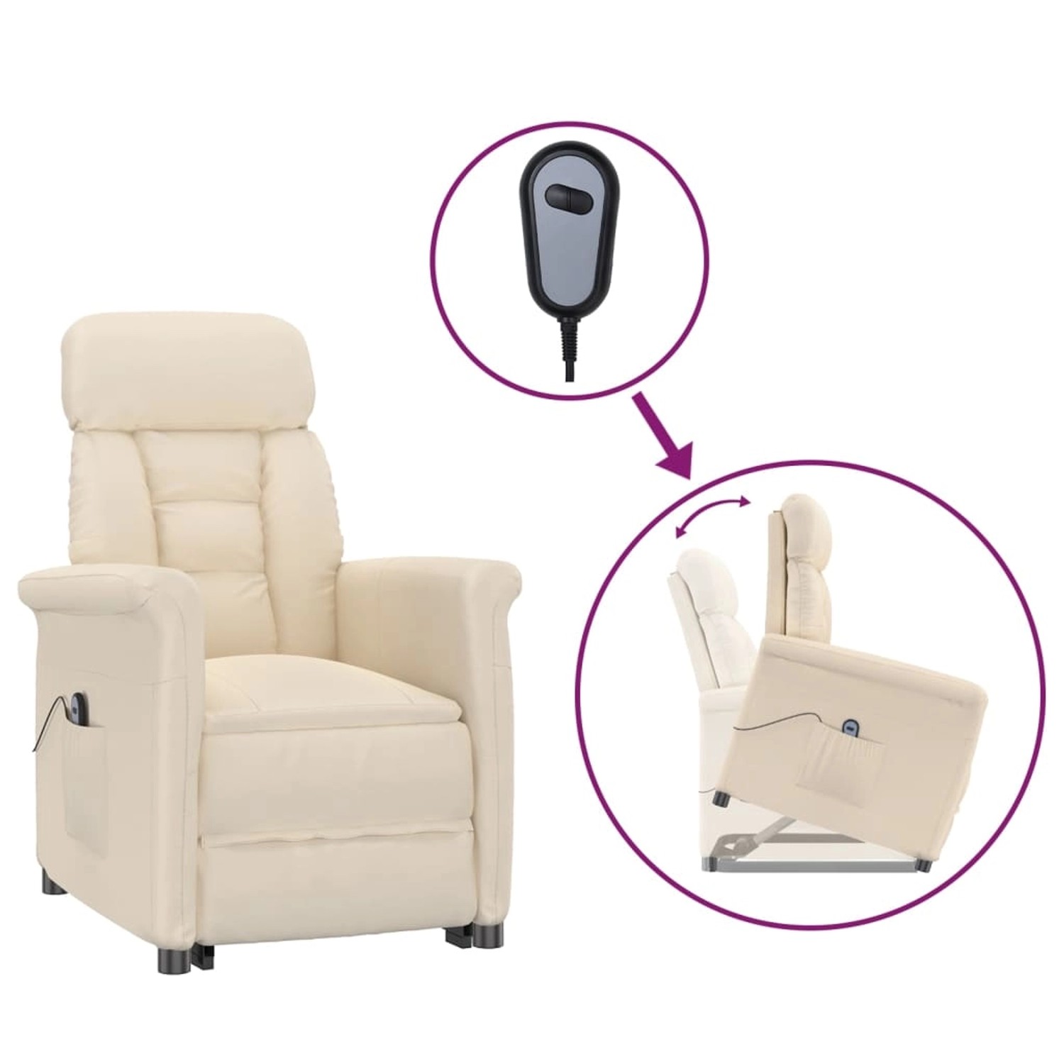vidaXL Relaxsessel Elektrisch Beige Mikrofasergewebe 3124575 günstig online kaufen