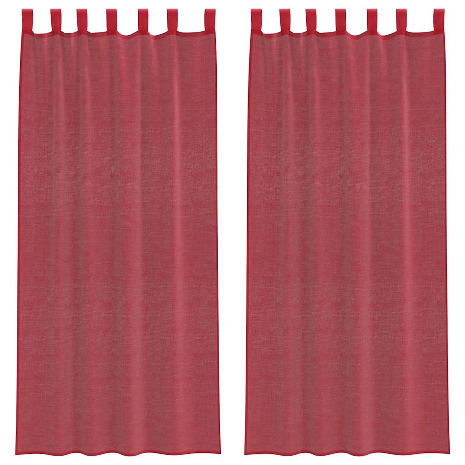 vidaXL Voile Vorhänge mit Stangentaschen 2 Stk Weinrot 4102249 günstig online kaufen