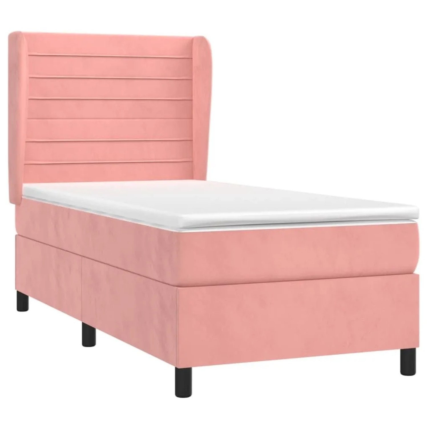vidaXL Boxspringbett mit Matratze Rosa 100x200 cm Samt 3129260 günstig online kaufen