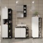 Vicco Badmöbel-Set Karen, 4-teilig in Anthrazit/Weiß, mit Waschbeckenunterschrank, Spiegelschrank, Regal und Hochschrank.
