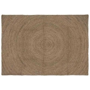 Rechteckiger, grauer Bereichsteppich (120x170 cm) aus Jute.