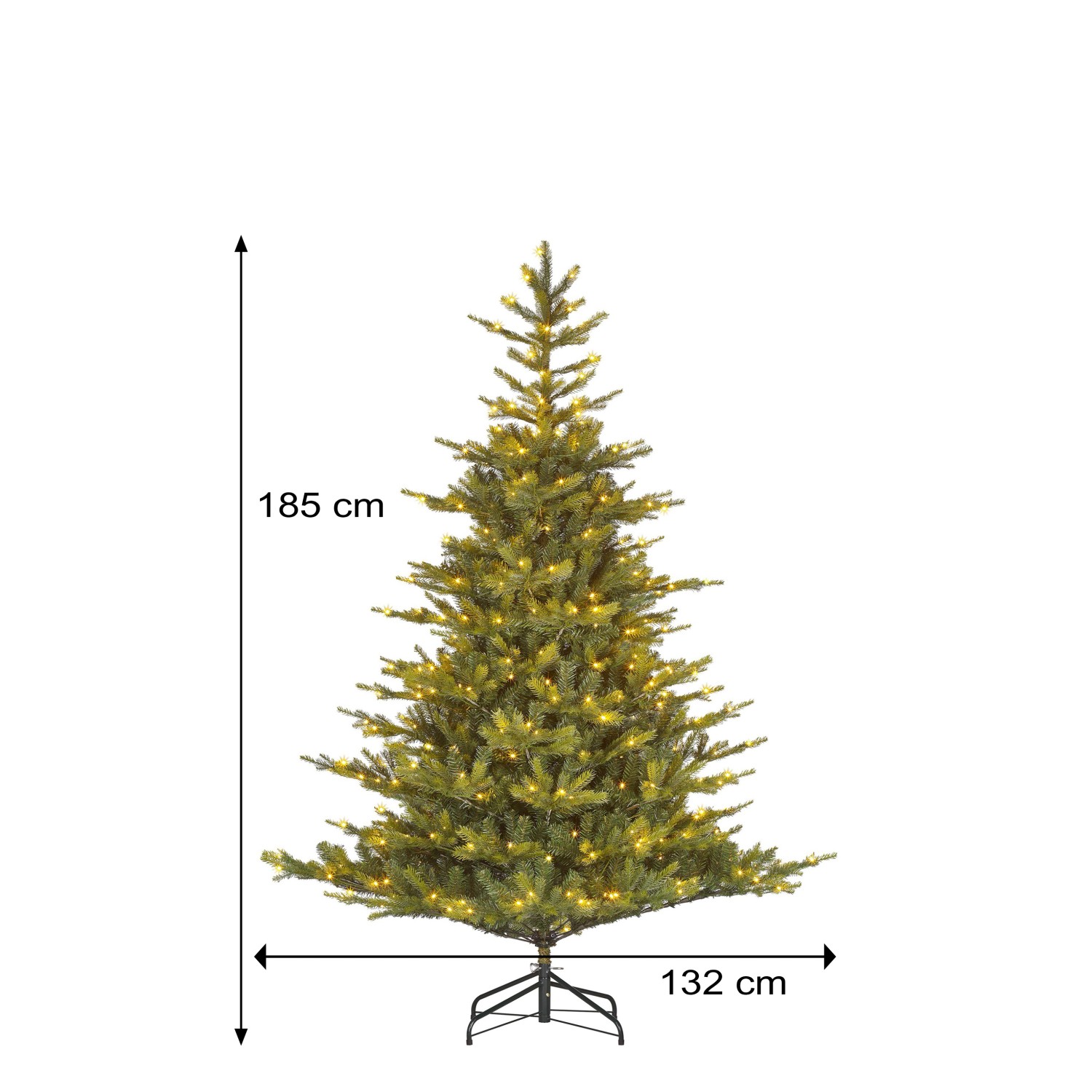 LED-Weihnachtsbaum Grimshaw, 185 cm, grün, mit Timer und Dimmer für stimmungsvolle Beleuchtung.