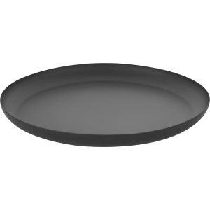 Schwarze, runde Dekoplatte (Ø 34 cm) als Kerzenuntersetzer oder für Trockengestecke.