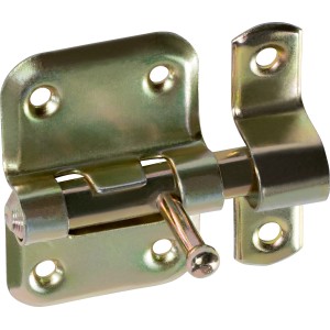 Gelb verzinkter Grendelriegel 45x35 mm für Möbeltüren und den Außenbereich.