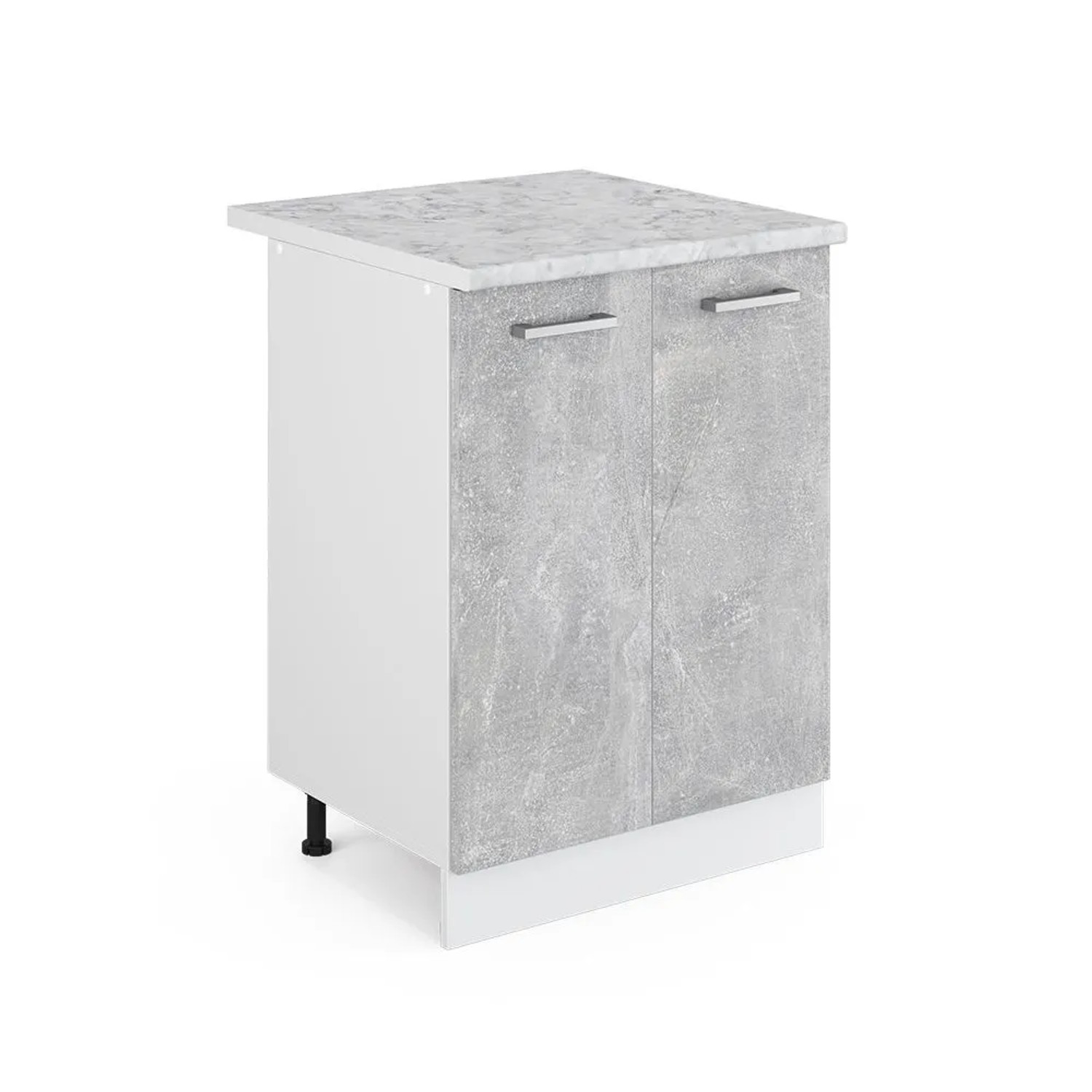 Vicco Küchenunterschrank R-Line Küchenkommode Beton Weiß 60 cm AP Marmor