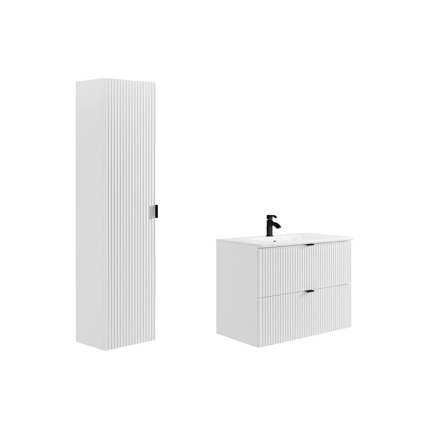 Vente-unique Badmöbel-Set Zevini Weiß 80 cm