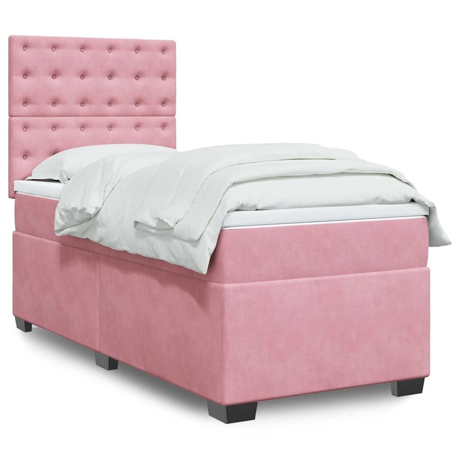 vidaXL Boxspringbett mit Matratze Rosa 90x190 cm Samt 3293103 günstig online kaufen