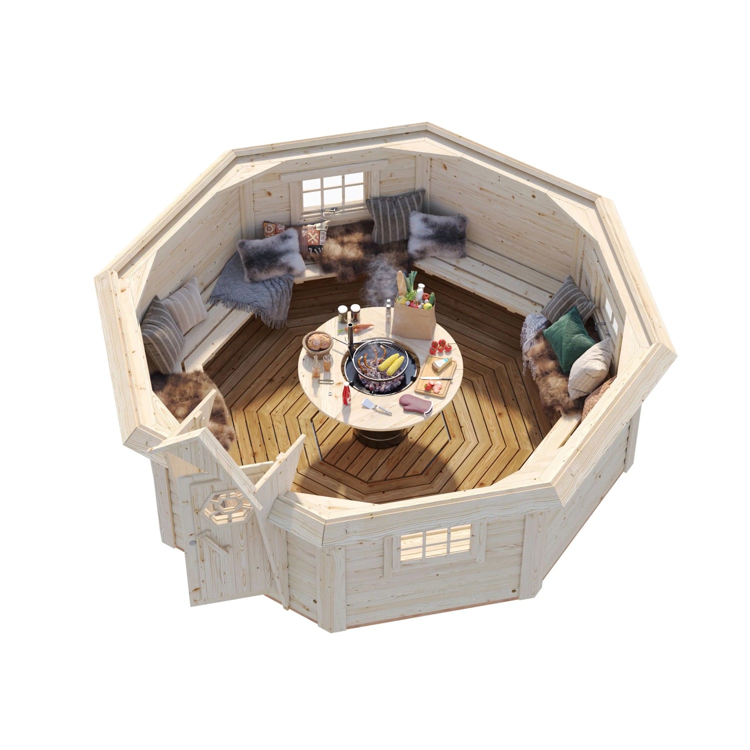 Palmako Grillkota Eva klar tauchgrundiert BxT: 379 cm x 379 cm_3