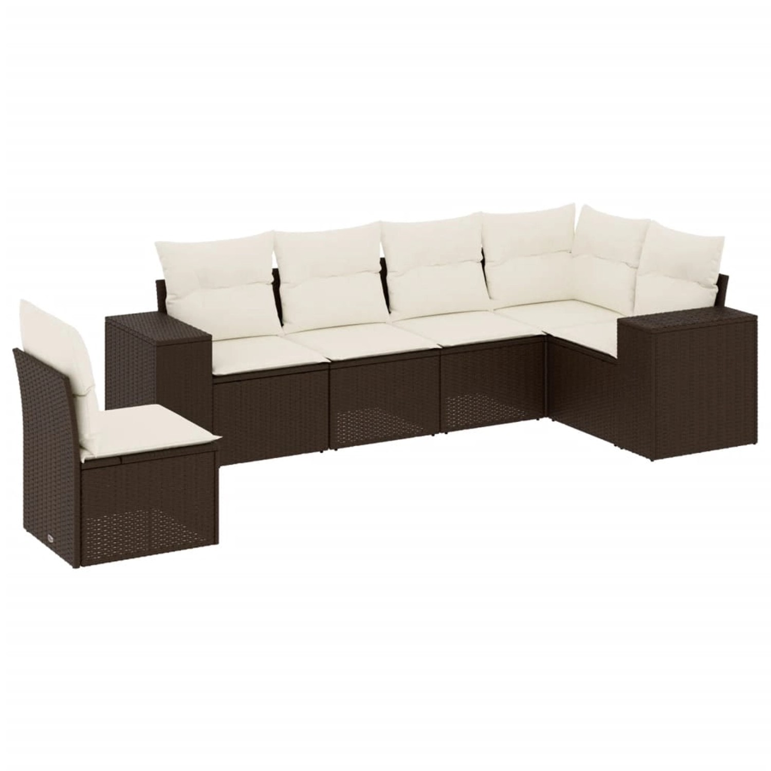 vidaXL 6-Tlg Garten-Sofagarnitur mit Kissen Braun Poly Rattan 3254970 günstig online kaufen