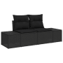 Schwarzes 8-tlg. vidaXL Garten-Sofa-Set aus Poly Rattan mit verstellbarer Höhe.
