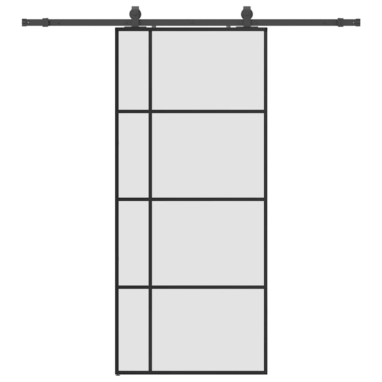 vidaXL Schiebetür mit Beschlag Schwarz 90x205 cm ESG-Glas 3375871 günstig online kaufen