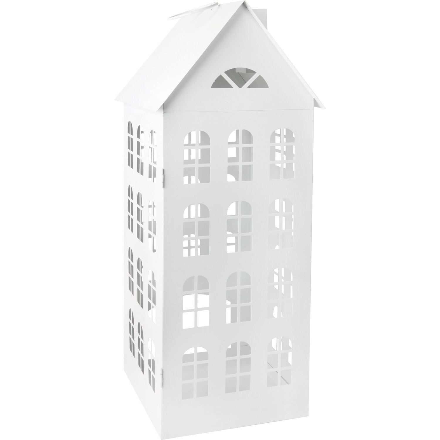 Metall-Laterne Haus Weiß 23,5 cm x 23 cm x 61 cm günstig online kaufen