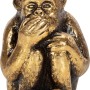 Dekoratives Affenset Dark Wonder, 3-teilig, goldfarbene Deko-Figur, Affe hält Mund zu.