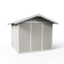 Grosfillex Gerätehaus Utility 4,9 in Graugrün, Kunststoff-Gartenhaus mit Doppeltür.