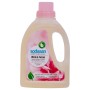 Sodasan Woll- und Feines Flüssigwaschmittel 750 ml in transparenter Flasche mit rosa Kappe für empfindliche Fasern.