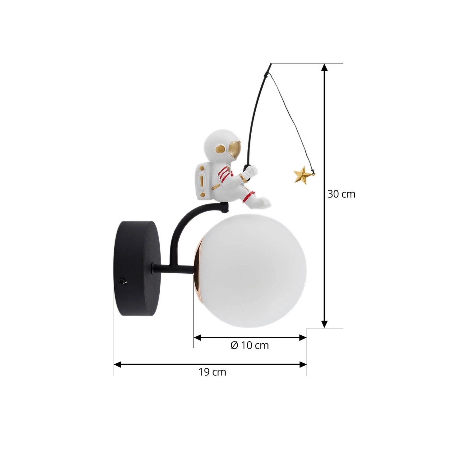 Lindby LED Wandleuchte Wandlampe Innen Kosmo 10030587 für Kinder Junges Wohnen in Weiß 1-flammig E27 Wohnzimmerleuchte_5