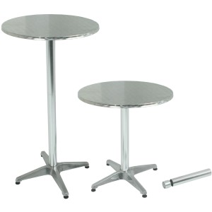 Garden Pleasure Gartentisch, rund, silber, Ø 60 cm. Bistrotisch aus Aluminium für den Garten oder Balkon.