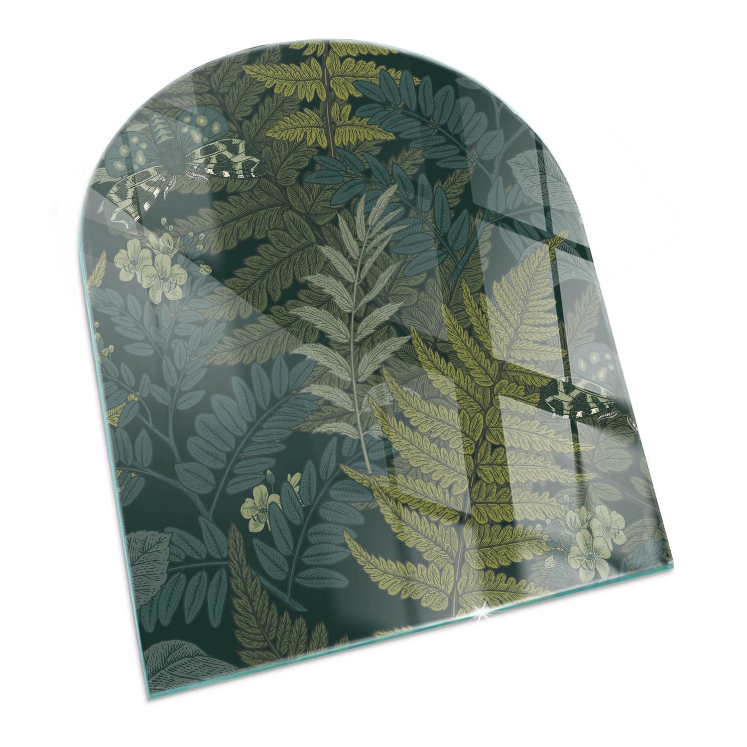 Tulup Glasplatte für Kamin Pflanzenmotive Funkenschutzplatte aus Glas Halbk günstig online kaufen