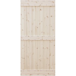 Radex Holzschiebetür Loft Rustic Kiefer Roh, unbehandelte Schiebetür im Landhausstil