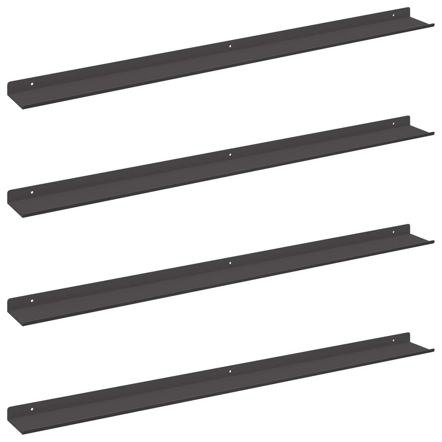 vidaXL Schwebendes Regal 4 Stk Schwarz 100 x 9 x 2,5 cm Stahl 8003985