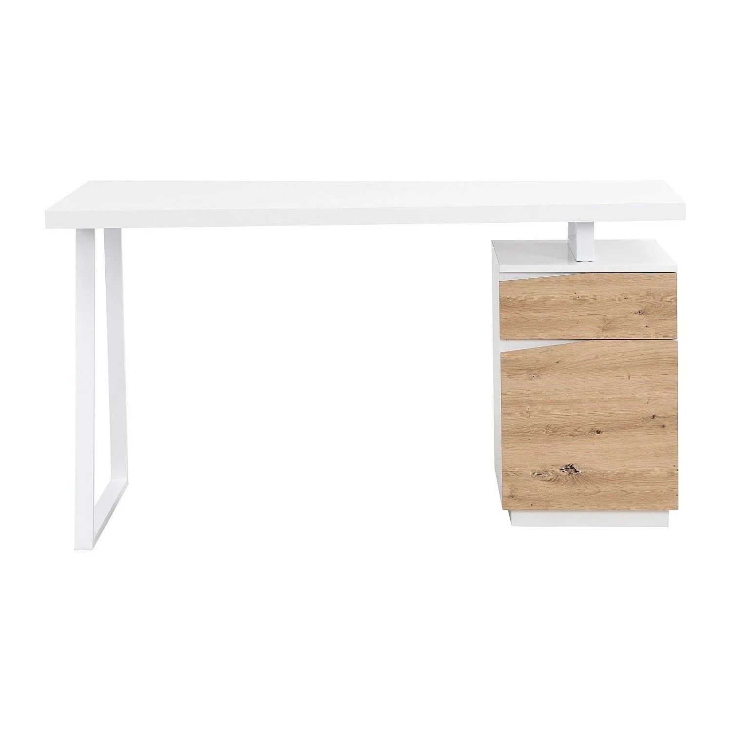 Vente-unique Schreibtisch Gotama Naturfarben Hell  Weiß 140 cm