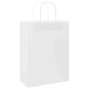 vidaXL Papiertragetaschen 50 Stk mit Henkeln Weiß 26x12x35 cm 4101604