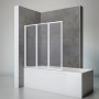 Schulte Badewannenaufsatz, 3-teilig, Alpinweiß, Kunstglas, faltbar über Badewanne.