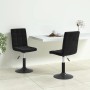 Zwei schwarze, drehbare Esszimmerstühle aus Samt von vidaXL. Modernes Design für Esszimmer und Wohnbereich.