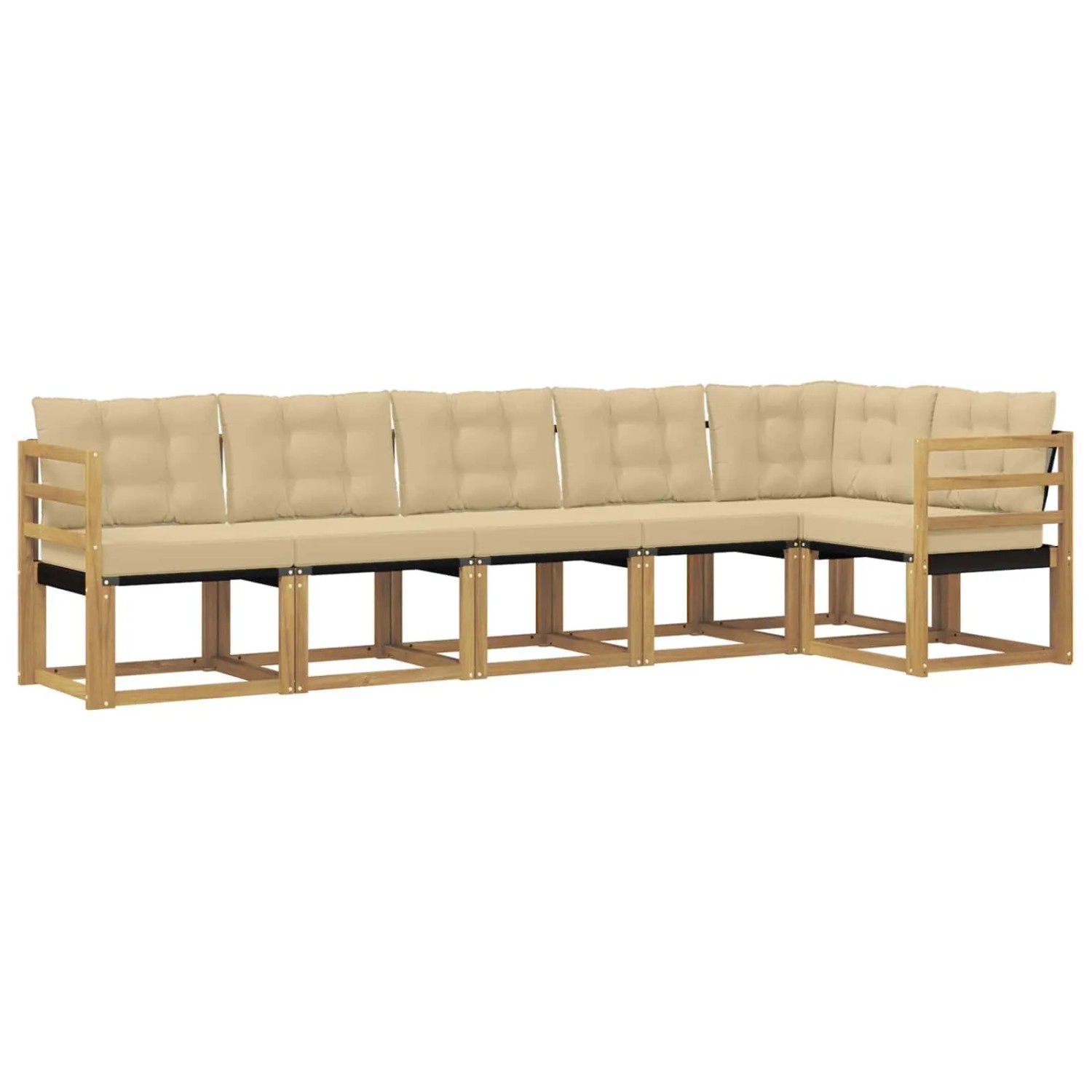 vidaXL Outdoor-Sofagarnitur mit Kissen 6-Tlg Weiß und Beige 3389515