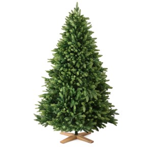 Künstlicher Weihnachtsbaum, 210 cm, Spritzguss, naturgetreu mit Holzfuß.