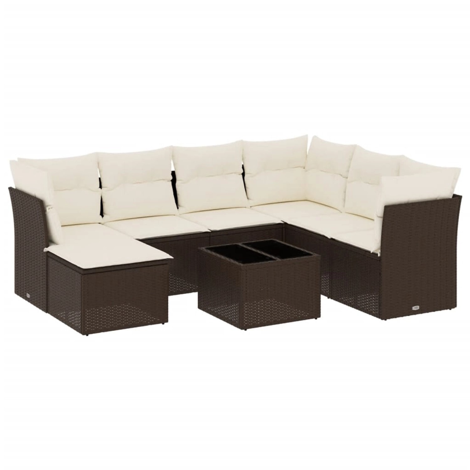 vidaXL 8-Tlg Garten-Sofagarnitur mit Kissen Braun Poly Rattan 3218003 günstig online kaufen