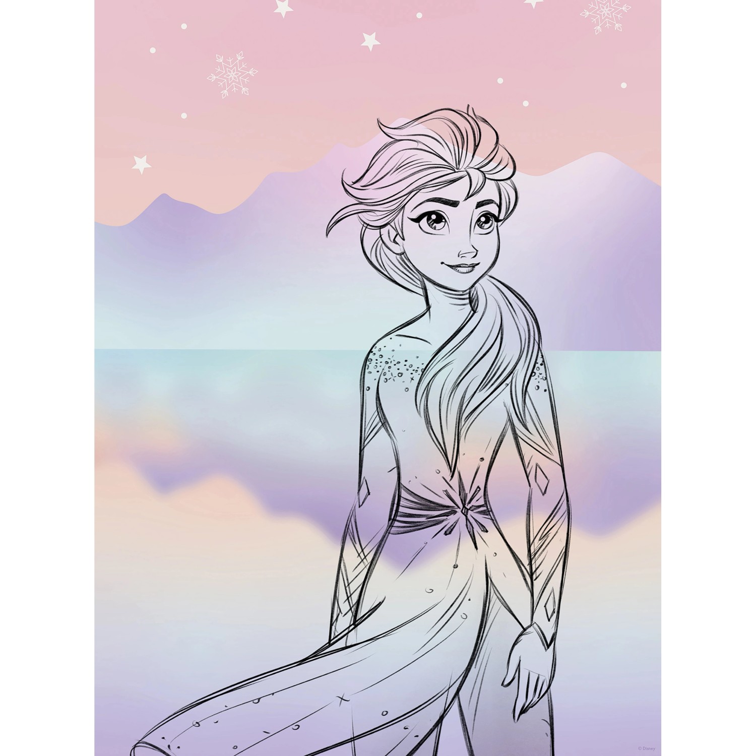 Komar Wandbild Disney Frozen Pastell Lights 30 cm x 40 cm Lila günstig online kaufen