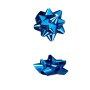 Zwei glänzende, blaue selbstklebende Geschenkschleifen aus Polypropylen. Ideal für Geschenke & Deko.
