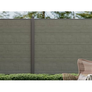 GroJa BasicLine Steckzaun in Grey Ash Cut, 180x180 cm, für individuellen Sichtschutz im Garten.