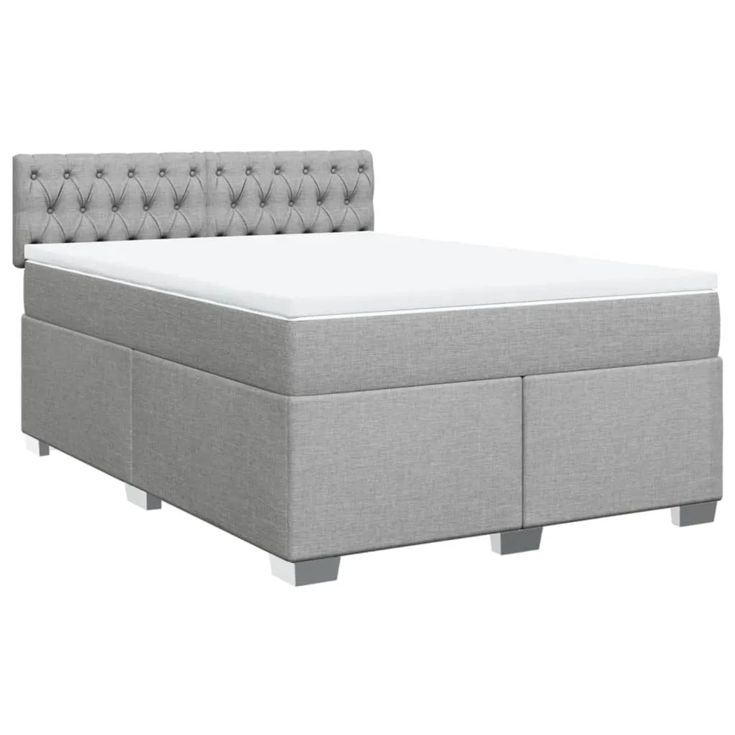 vidaXL Boxspringbett mit Matratze Hellgrau 140x200 cm Stoff 3288218 günstig online kaufen