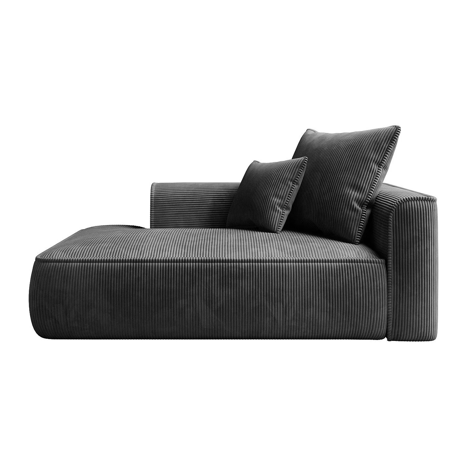 Vente-unique Recamiere Ohne Schlaffunktion Pineta Anthrazitgrau 180 cm