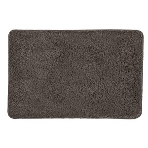 Rechteckiger, schieferfarbener Kleine Wolke Badteppich Scott, 50x40 cm. Flauschige Oberfläche.