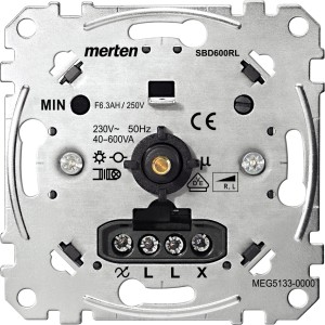 Merten Drehdimmer-Einsatz für induktive Last, 40-600W, Detailansicht.