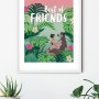 Disney Dschungelbuch Poster (30x40 cm) in Grün und Rosa für das Kinderzimmer.