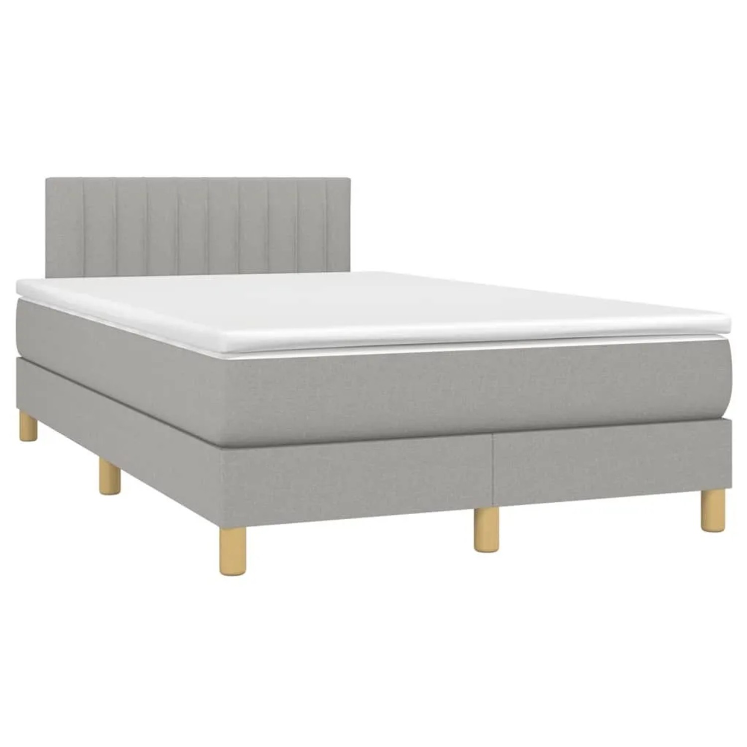 vidaXL Boxspringbett mit Matratze Hellgrau 120x190 cm Stoff 3269786