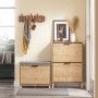 SoBuy Schuhschrank Schmal Schuhkommode mit 2 Klappen in Holzoptik 60x83x24cm FSR200-II-N_3