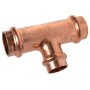 Kirchhoff CU-Reduzier-T-Stück, 15/18/15 mm, blanke Kupfer Pressfittings für Sanitär- und Heizungsinstallation.