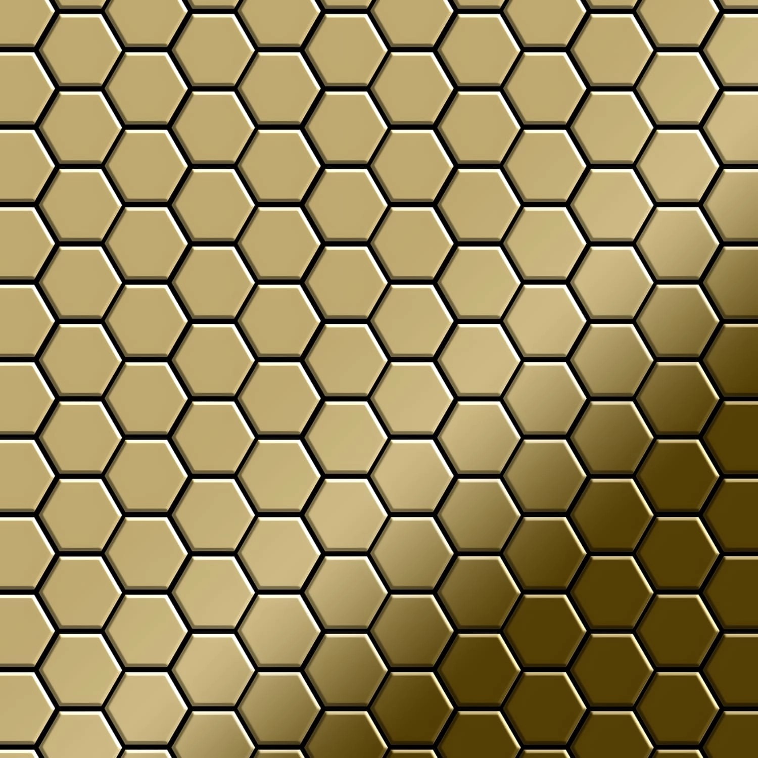 ALLOY Mosaik Fliese Massiv Metall Titan Hochglänzend Gold 1,6mm Stark Honey günstig online kaufen