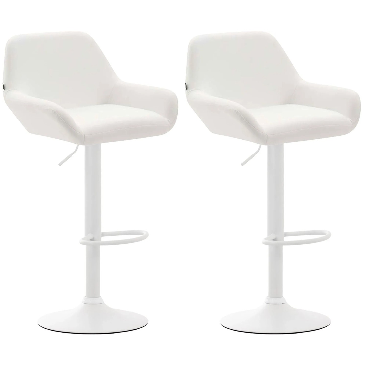 CLP 2er Set Barhocker Braga Kunstleder Weiß/Weiß